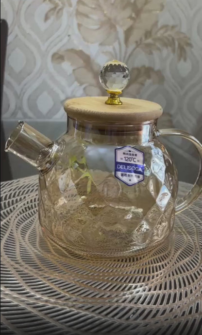 Glass Kettle Teapot for serving Tea Milk and Coffee