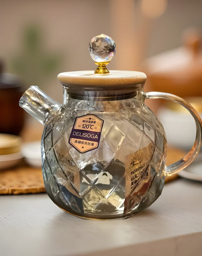 Glass Kettle Teapot for serving Tea Milk and Coffee