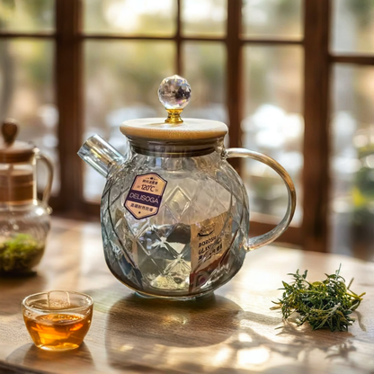 Glass Kettle Teapot for serving Tea Milk and Coffee
