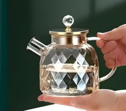 Glass Kettle Teapot for serving Tea Milk and Coffee
